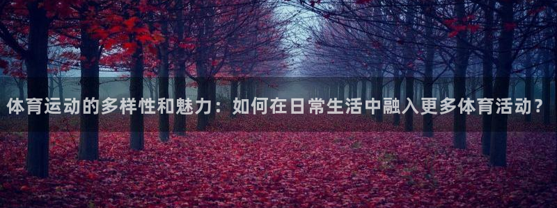 凯发官网下载招商电话地址:体育运动的多样性和魅力:如何在日常